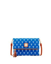 Dooney & Bourke Blue Mlb Rangers Foldover Crossbody