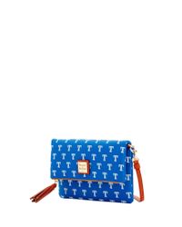 Dooney & Bourke Blue Mlb Rangers Foldover Crossbody