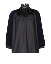 Dorothee Schumacher Blue Feminine Choice Blouse Sleeve 7/8