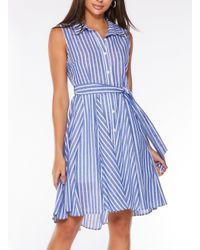 quiz blue dip hem dress