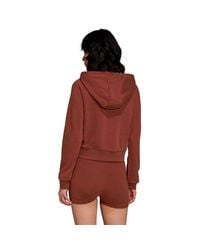 adidas cropped hoodie brown