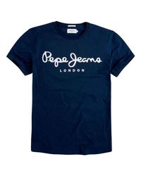 Pepe jeans ORIGINAL STRETCH Zwart - Gratis levering | Spartoo.nl ! -  Textiel T-shirts korte mouwen Heren € 19,99