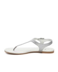 Bandolino Kenton Flat Sandal in Silver 
