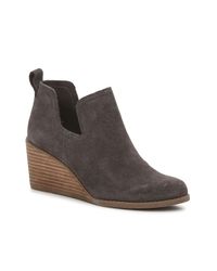 grey toms wedge booties