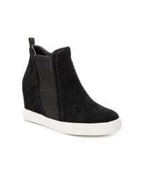 steve madden leii wedge sneaker black