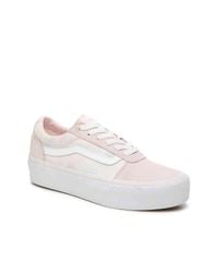 pink suede vans platform