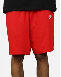 nike fleece shorts red
