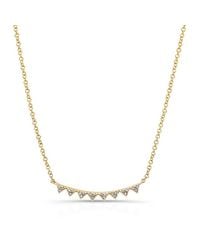 Anne Sisteron - 14kt Yellow Gold Diamond Triangle Crescent Necklace - Lyst