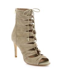 Joie | Green Anja Lace-up Suede Sandals | Lyst
