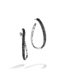 John Hardy | Metallic Hoop Earring With Black Sapphire | Lyst