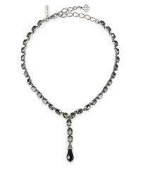 Oscar de la Renta | Metallic Crystal Briolette Y Necklace | Lyst