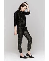 Heidi Merrick Black Vegan Leather Sweatpants