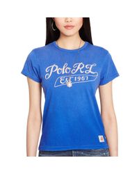 Polo Ralph Lauren | Blue "polo Rl" Embroidered Tee | Lyst