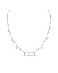 Anne Sisteron - Metallic 14kt Rose Gold Diamond Bezel Set Trickle Necklace - Lyst