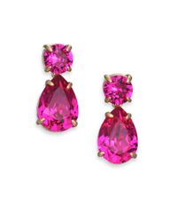 kate spade new york | Purple Fancy That Crystal Double-drop Earrings/fuchsia | Lyst