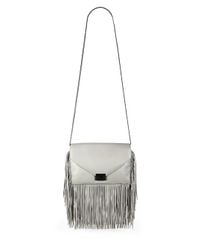Loeffler Randall | Gray Fringed Leather Lock Clutch | Lyst