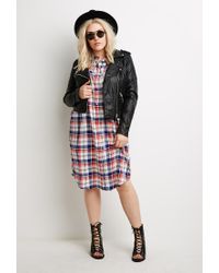 plus size flannel shirt dress