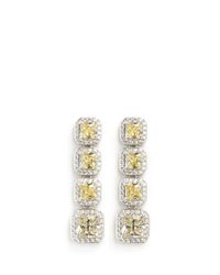 CZ by Kenneth Jay Lane | Yellow Princess Cut Cubic Zirconia Drop Earrings | Lyst