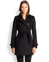 Burberry Kensington Wool & Cashmere Trench Coat in Black - Lyst