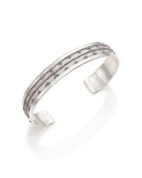 Chan Luu | Metallic Lace & Sterling Silver Small Cuff Bracelet | Lyst