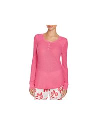 Pj Salvage | Pink Long Sleeve Henley Top | Lyst