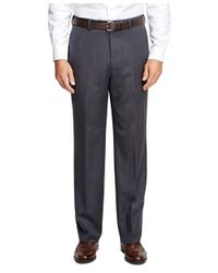 Brooks Brothers Gray Madison Fit Mini Herringbone Trousers for men