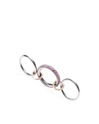 Spinelli Kilcollin | Carina Rose: Black Rhodium-Plated Silver Diamond And Pink Sapphire Linked Rings | Lyst