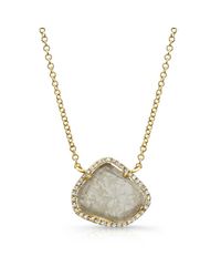 Anne Sisteron - 14kt Yellow Gold Diamond Slice Necklace - Lyst