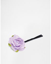 Asos Pack Of 8 Rose Flower Hair Clips In Blue Purple Lyst