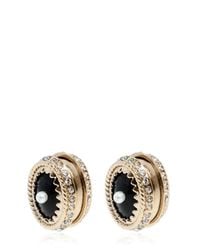 Givenchy | Black Crystal Earrings With Imitation Pearl | Lyst