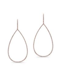 Anne Sisteron - Pink 14kt Rose Gold Diamond Large Open Pear Earrings - Lyst
