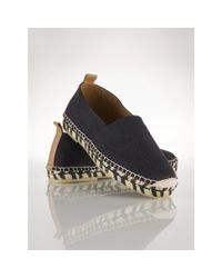 Polo Ralph Lauren | Black Leather-trim Linen Espadrille for Men | Lyst