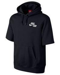 Nike Air Pivot Short-Sleeve Hoodie in Black/White (Black) for Men | Lyst
