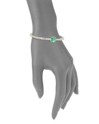 Ippolita | Green Wonderland Mint Mother-Of-Pearl, Clear Quartz & Sterling Silver Hinged Bangle Bracelet | Lyst