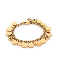 Tory Burch | Metallic Logo Charm Bracelet | Lyst