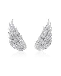 AS29 | White Stud Wing Earrings | Lyst