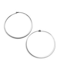 Michael Kors | Metallic Heritage Thin Whisper Silvertone Hoop Earrings/2.25 | Lyst
