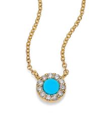 Diane Kordas | Blue Turquoise & Diamond Eye Pendant Necklace | Lyst