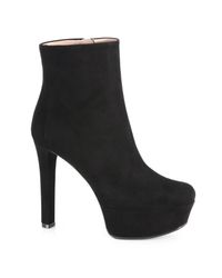 Gucci | Black Leila Suede Platform Booties | Lyst