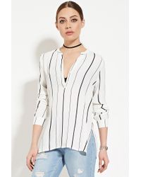 black and white striped blouse forever 21