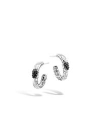 John Hardy | Black Classic Chain Small Hoop Earrings | Lyst