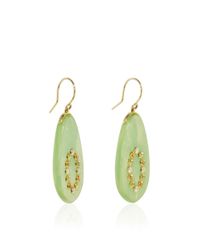 Mark Davis | Multicolor Bakelite Earrings With Diamonds And Spessartite Garnet And Peridot | Lyst