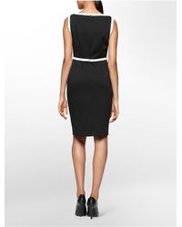calvin klein black dress with white piping