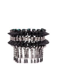 Venna | Metallic Crystal Spike Fringe Bracelet | Lyst