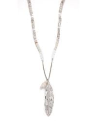 Chan Luu | Metallic Mother Of Pearl, Agate & Sodalite Long Necklace | Lyst