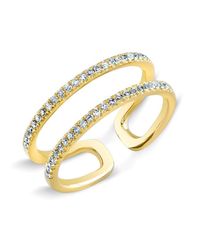 Anne Sisteron | Metallic 14kt Yellow Gold Diamond Double Bar Knuckle Ring | Lyst