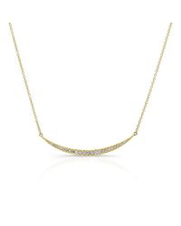 Anne Sisteron - 14kt Yellow Gold Diamond Mini Lunette Necklace - Lyst