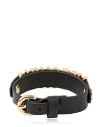 Moschino | Black Grained Leather Bracelet for Men | Lyst