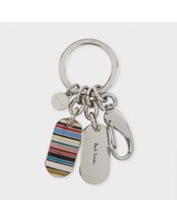Paul Smith | Metallic Signature Stripe Ps Tags Keyring for Men | Lyst
