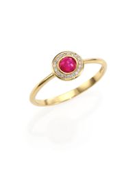 Ippolita | Pink Lollipop Ruby, Diamond & 18k Yellow Gold Mini Ring | Lyst